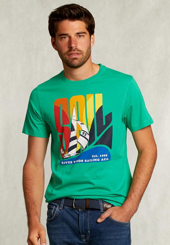 river woods Normal fit basic T-shirt papaya