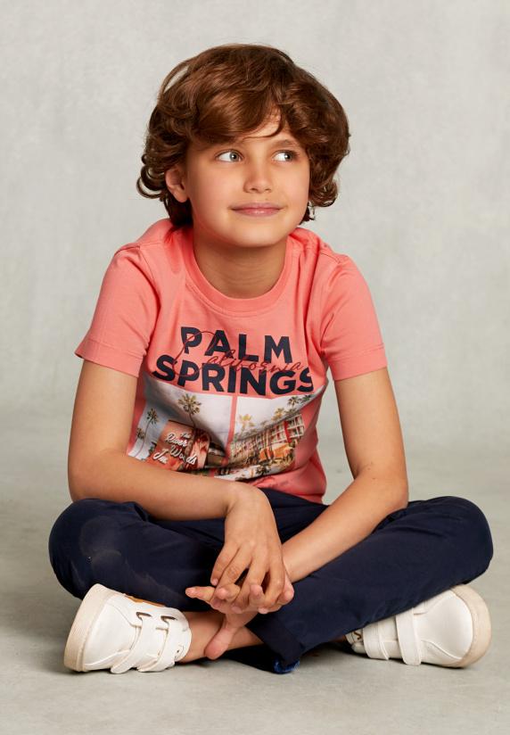 River Woods Normal Fit Basic T-shirt Pink Bellini