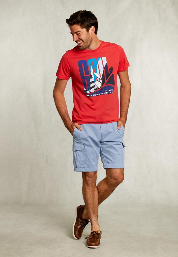 River Woods Normal Fit Basic T-shirt Pomegranate