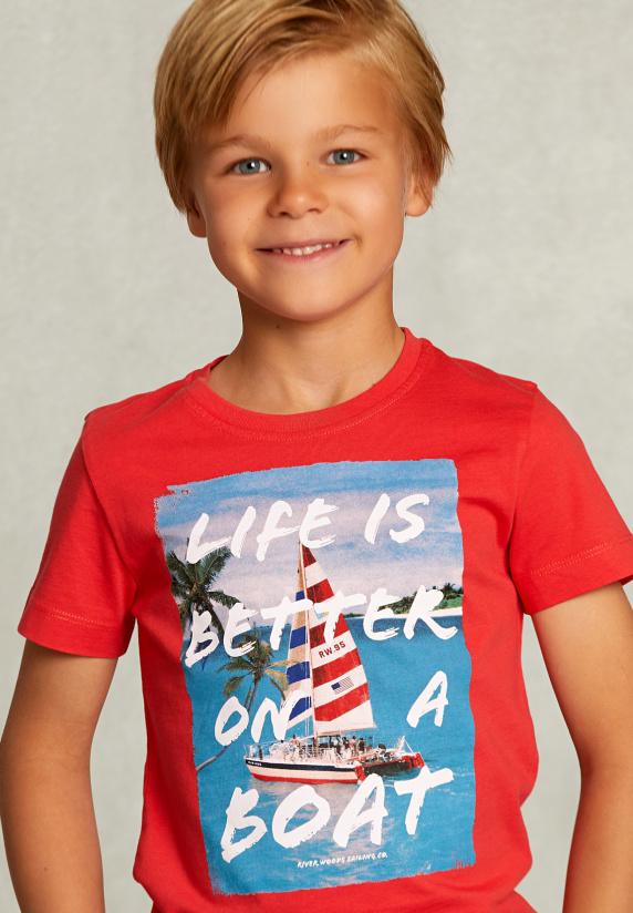 River Woods Normal Fit Basic T-shirt Pomegranate