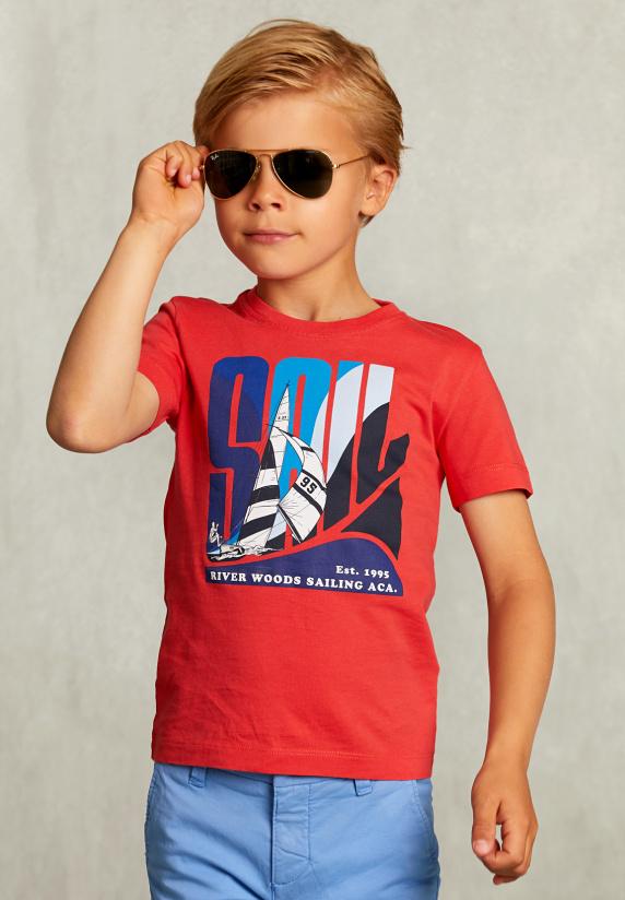 river woods Normal fit basic T-shirt pomegranate