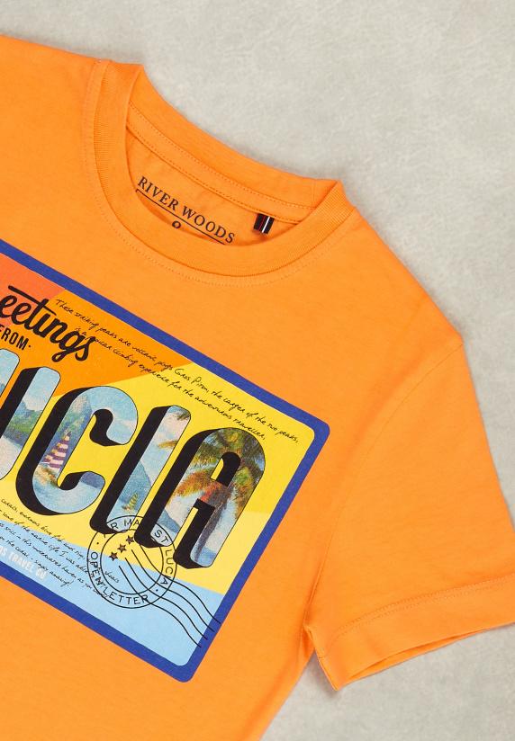 River Woods Normal Fit Basic T-shirt Sunrise