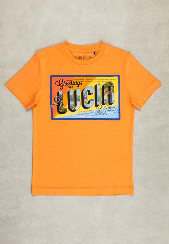 river woods Normal fit basic T-shirt sunrise