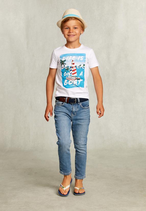 River Woods Normal Fit Basic T-shirt Wit