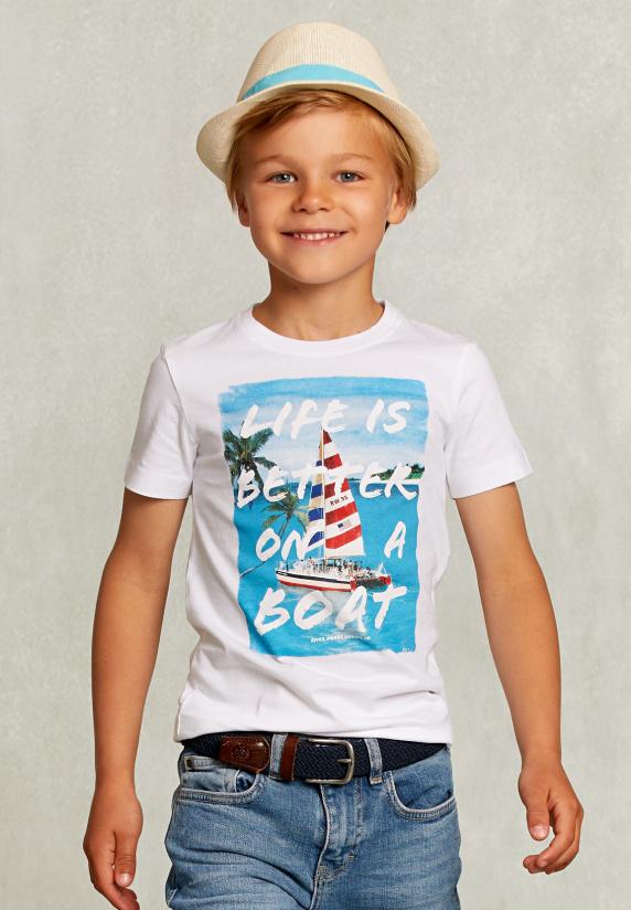 river woods Normal fit basic T-shirt wit