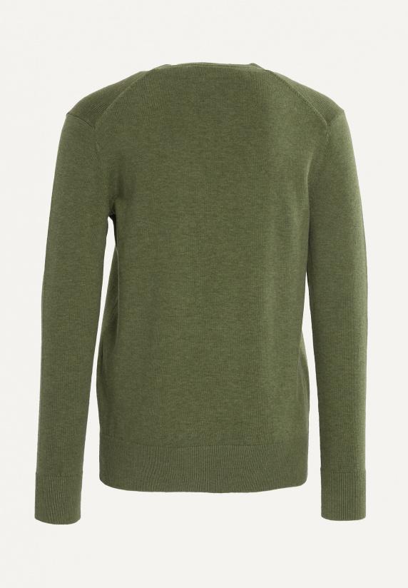 River Woods Normal Fit Basic V-hals Trui Jeep Mix