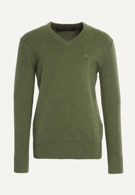 river woods Normal fit basic V-hals trui jeep mix