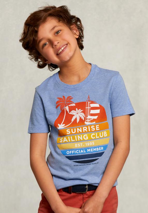 river woods Normal fit T-shirt blue gin