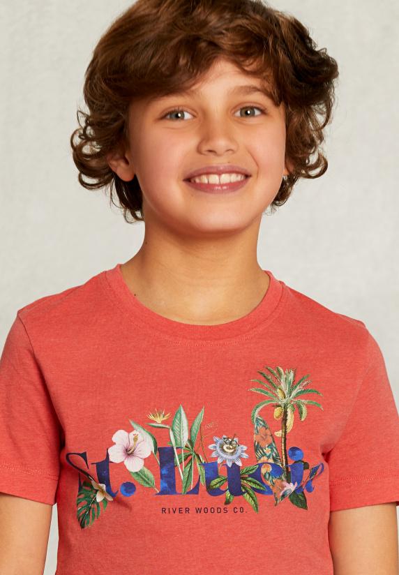 River Woods Normal Fit T-shirt Dark Cosmopolitan