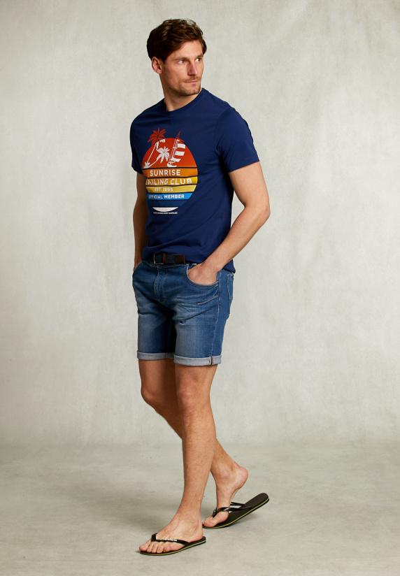 River Woods Normal Fit T-shirt Oxford Blauw