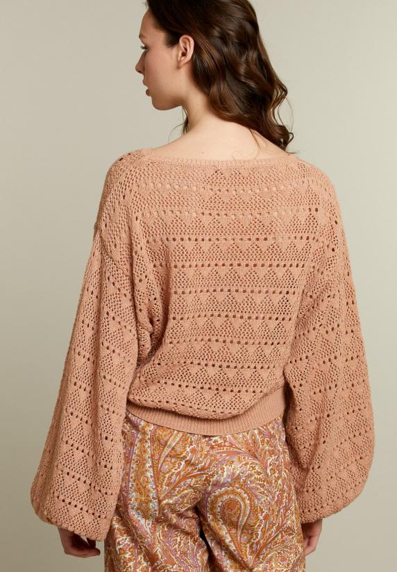 River Woods Oranje Ajourtrui Met Pofmouwen