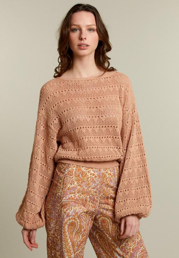 River Woods Oranje Ajourtrui Met Pofmouwen