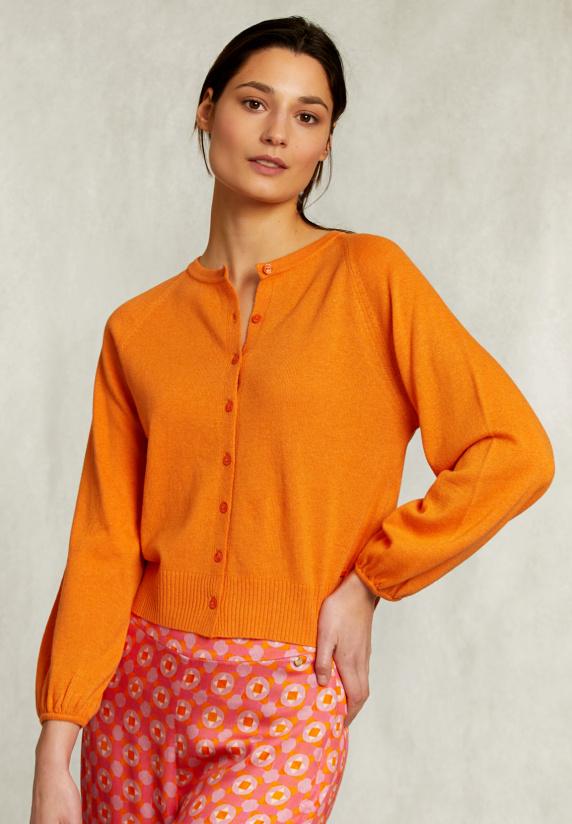 river woods Oranje cardigan met knopen