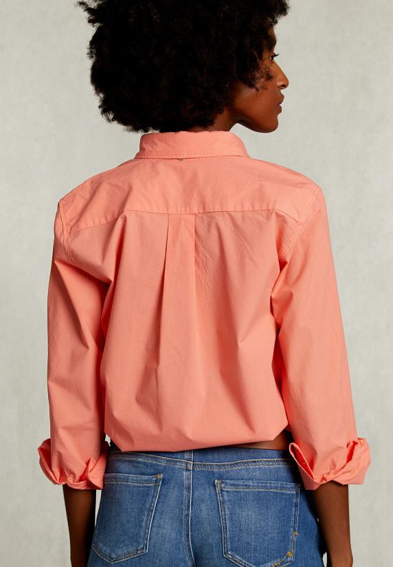 River Woods Oranje Effen Gecentreerde Blouse