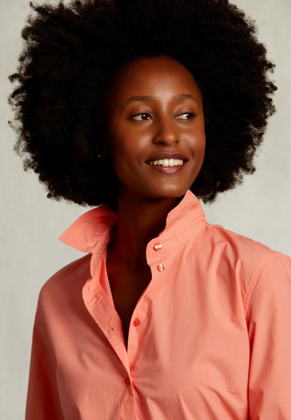 River Woods Oranje Effen Gecentreerde Blouse