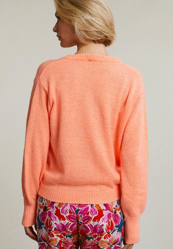 River Woods Oranje Geknoopte Cardigan Ronde Hals