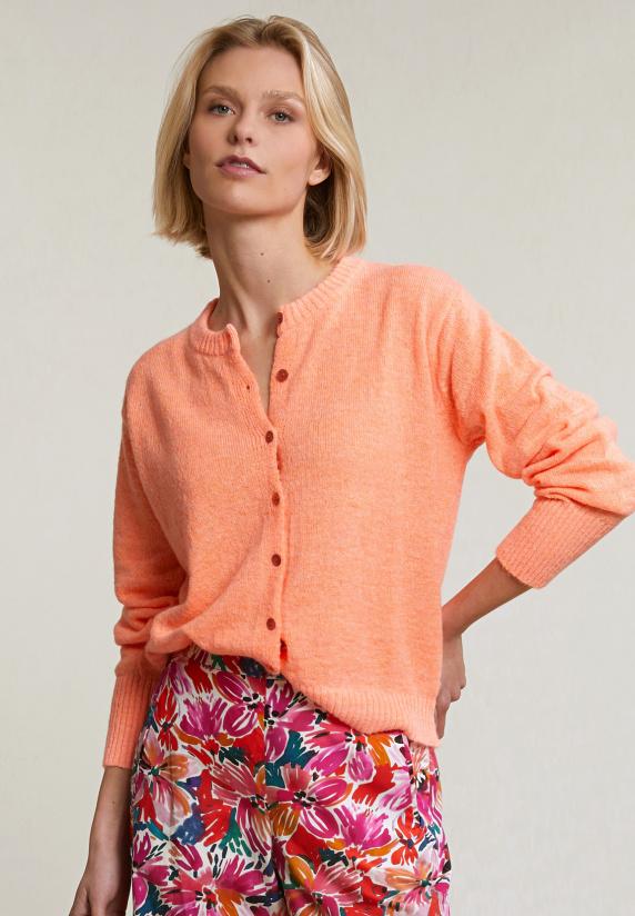 river woods Oranje geknoopte cardigan ronde hals