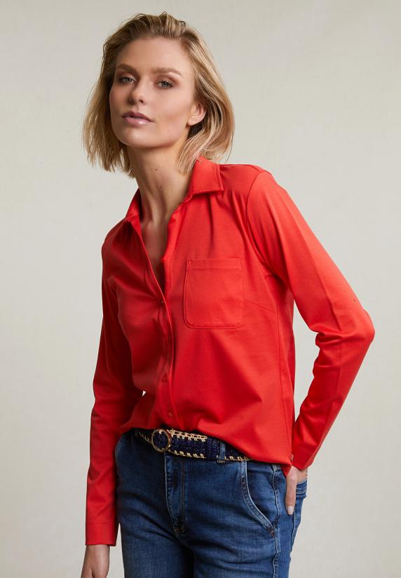 river woods Oranje geknoopte polo V-hals T-shirt