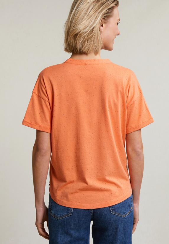 River Woods Oranje Gestipte V-hals T-shirt