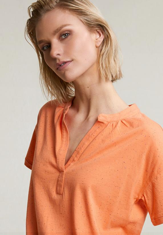 River Woods Oranje Gestipte V-hals T-shirt