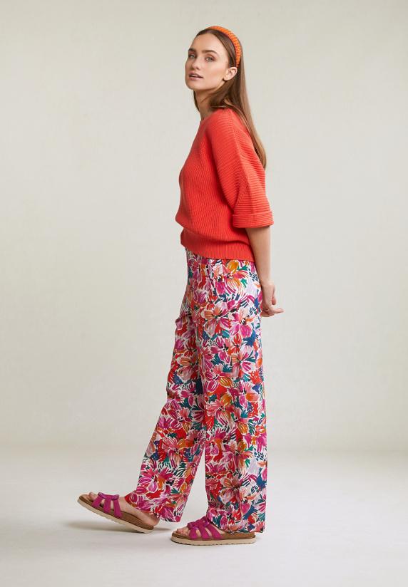 River Woods Oranje Katoenen Trui Ronde Hals