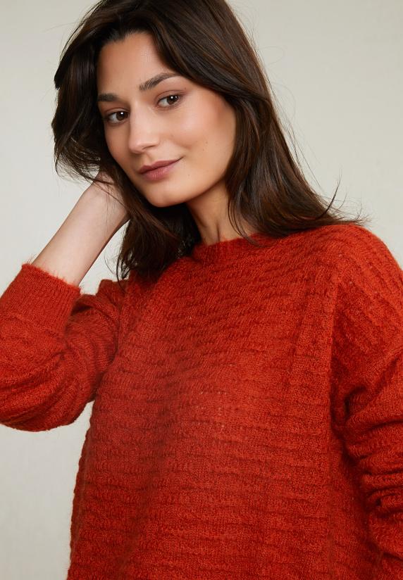 River Woods Oranje Mohair Trui Ronde Hals