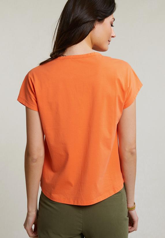 River Woods Oranje Mouwloze V-hals T-shirt
