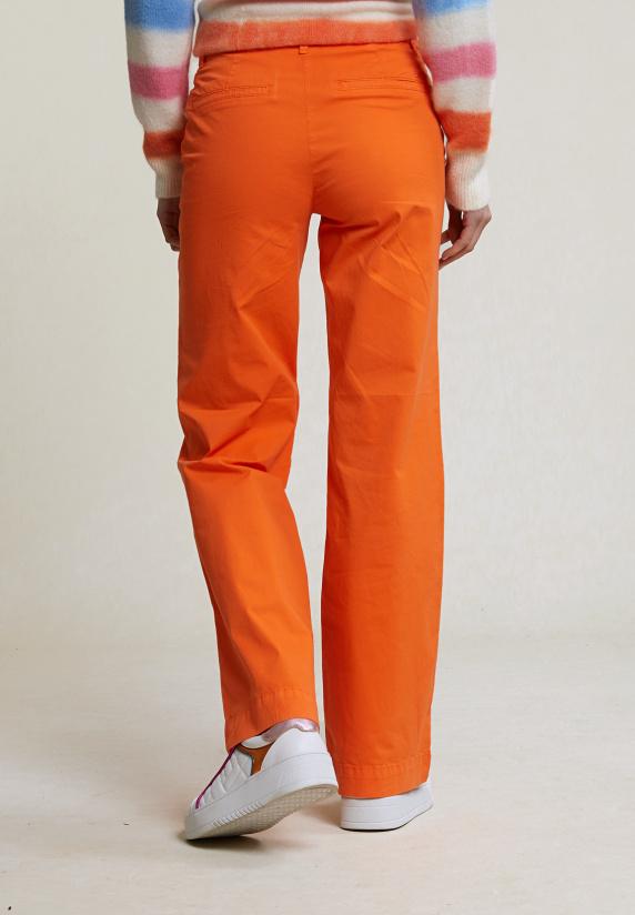 River Woods Oranje Rechte Stretch Broek