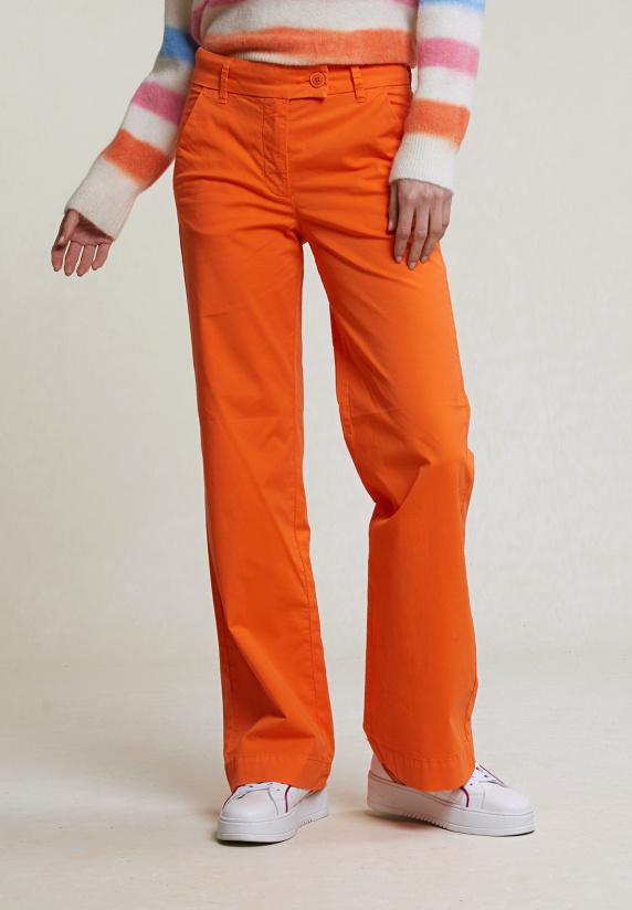 River Woods Oranje Rechte Stretch Broek