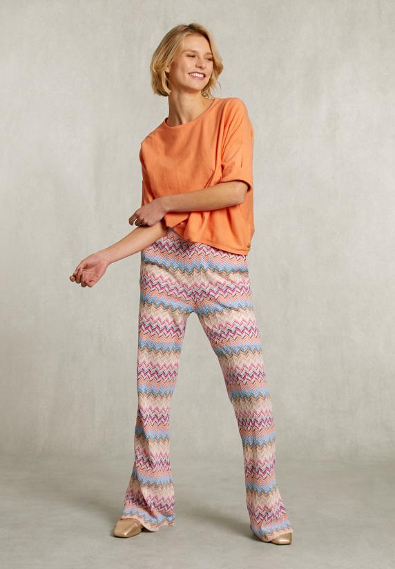 River Woods Oranje Trui Ajour Op Rug