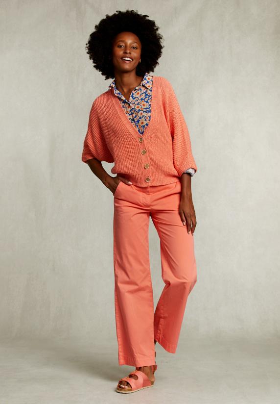 River Woods Oranje V-hals Cardigan 3/4 Mouwen