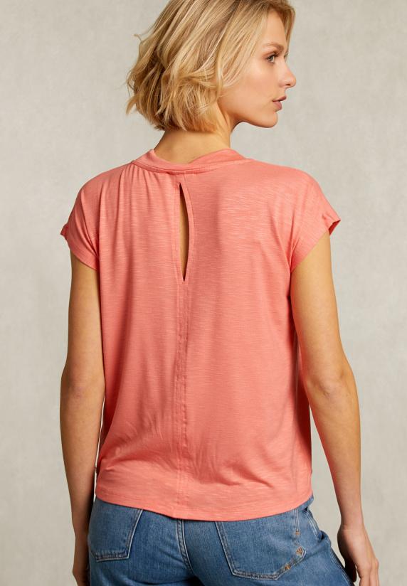 River Woods Oranje V-hals T-shirt Korte Mouwen