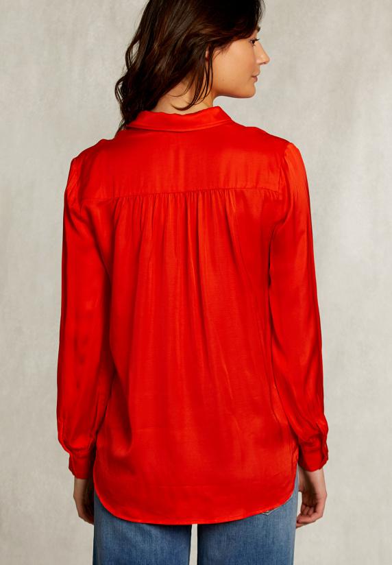 River Woods Oranje Viscose Blouse Met Knopen