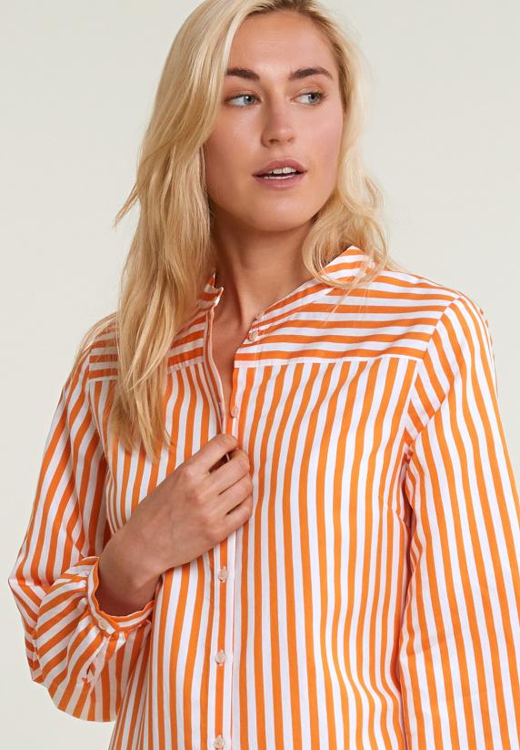 River Woods Oranje/wit Gestreepte Wijde Jurk