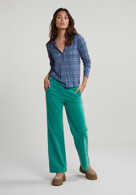 River Woods Paars/groene Fantasie V-hals T-shirt