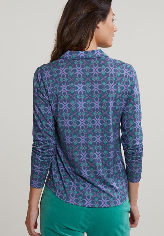 River Woods Paars/groene Fantasie V-hals T-shirt