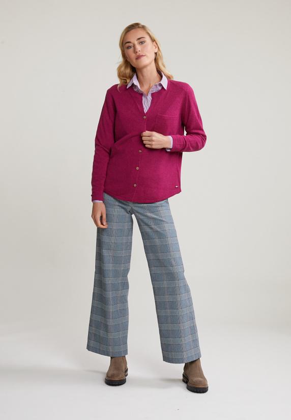 River Woods Paars/wit Gestreepte Blouse Pofmouwen