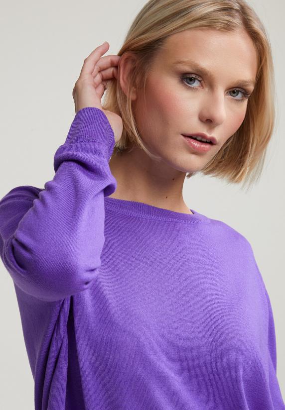 River Woods Paarse Boxy Trui Ronde Hals