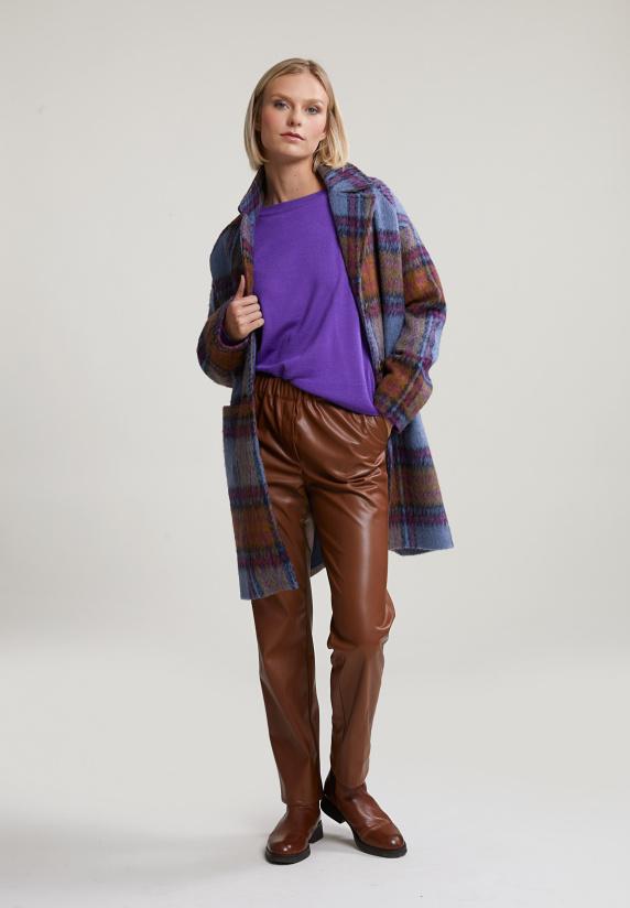 River Woods Paarse Boxy Trui Ronde Hals