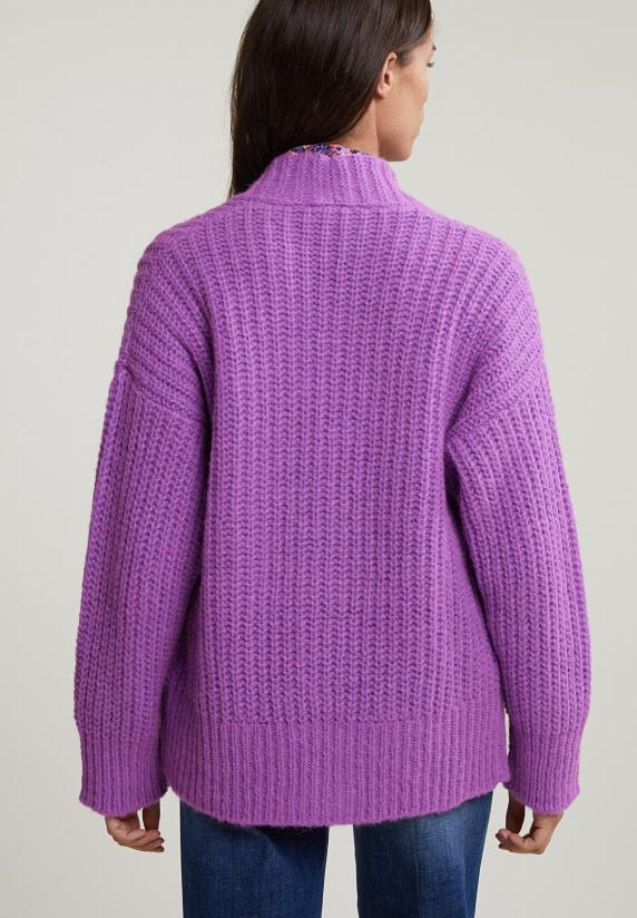 River Woods Paarse Korte V-hals Cardigan