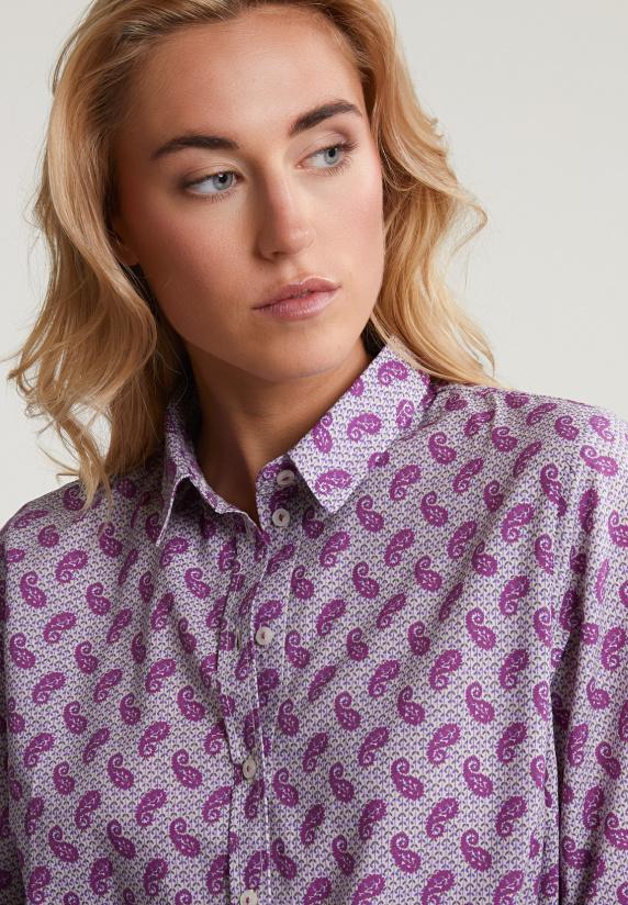River Woods Paarse Paisley Blouse Pofmouwen