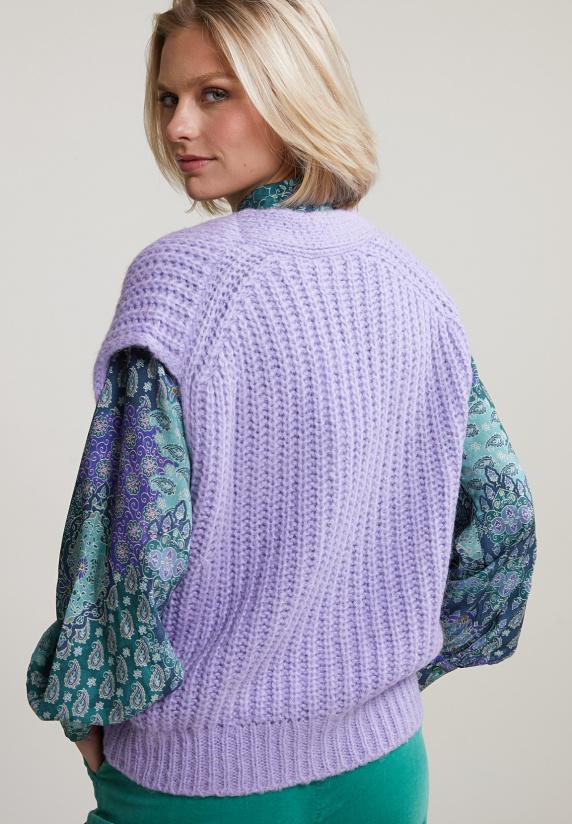 River Woods Paarse V-hals Debardeur Met Knopen