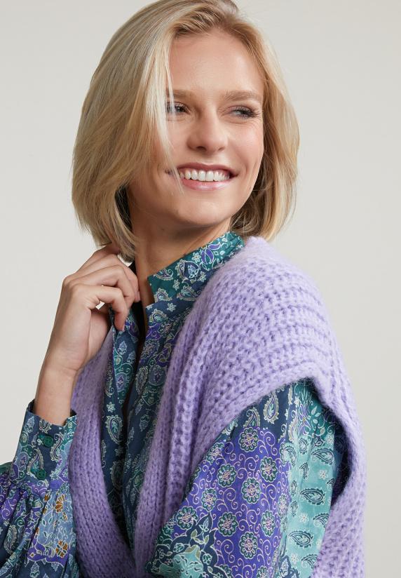 River Woods Paarse V-hals Debardeur Met Knopen