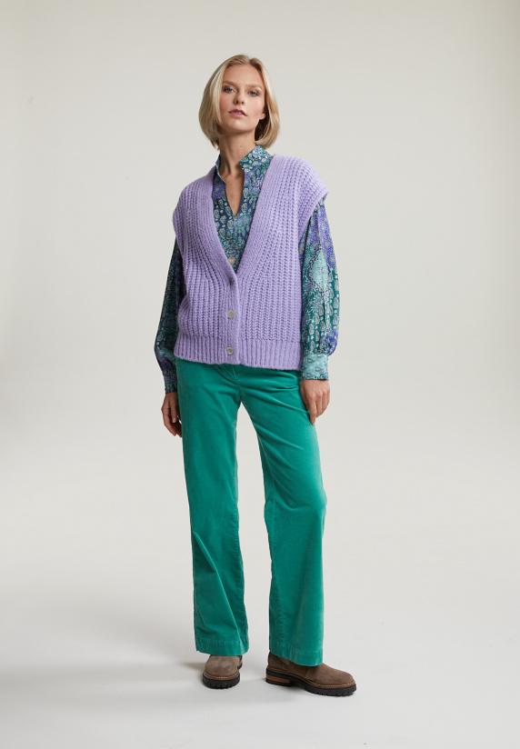 River Woods Paarse V-hals Debardeur Met Knopen