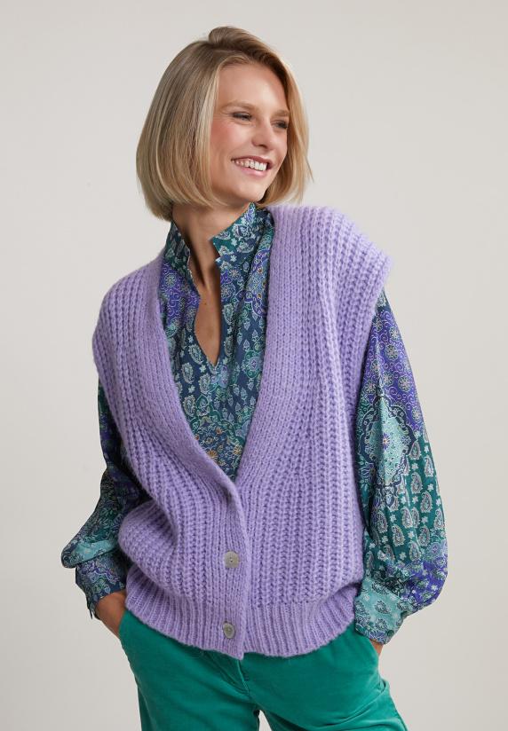 river woods Paarse V-hals debardeur met knopen