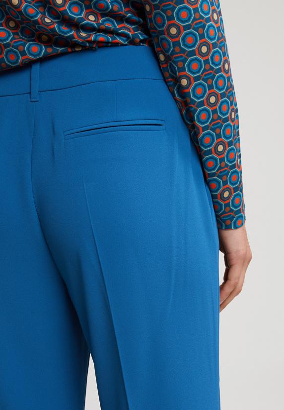 River Woods Petrol Klassieke Broek Met Zijsplit