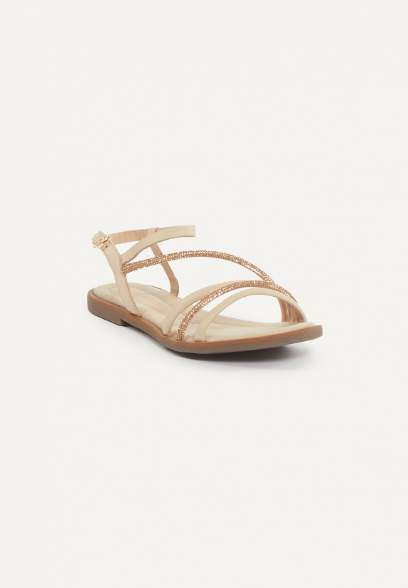 River Woods Platte Sandalen Beige