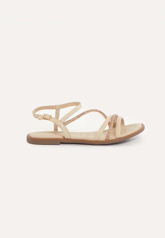 River Woods Platte Sandalen Beige