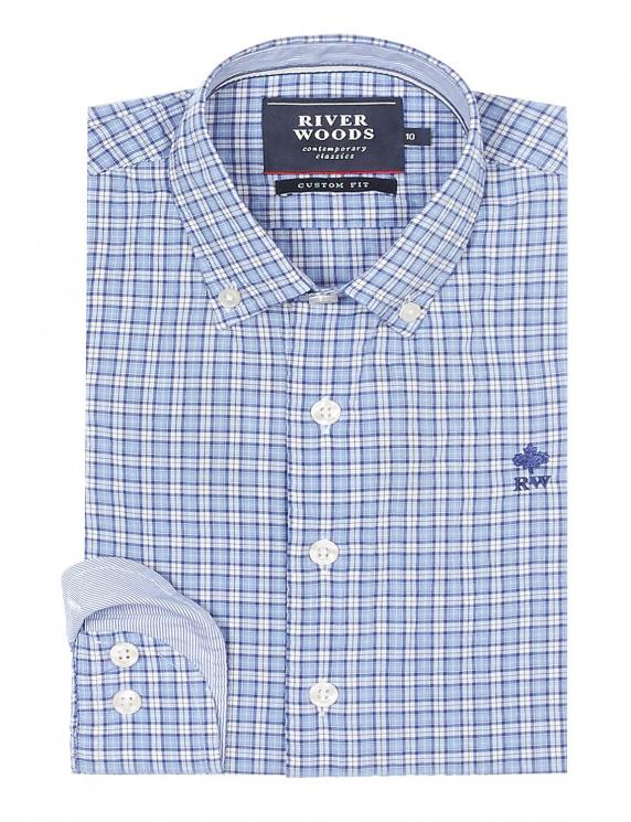 river woods Princeton shirt in blauw