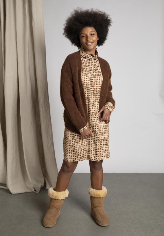 river woods Rechte jurk in viscose in bruin